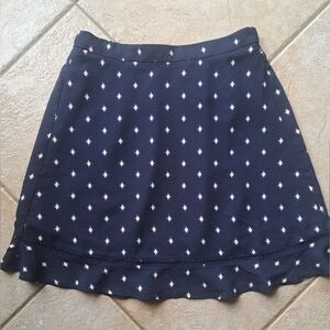 Navy Blue Patterned Women's Skirt